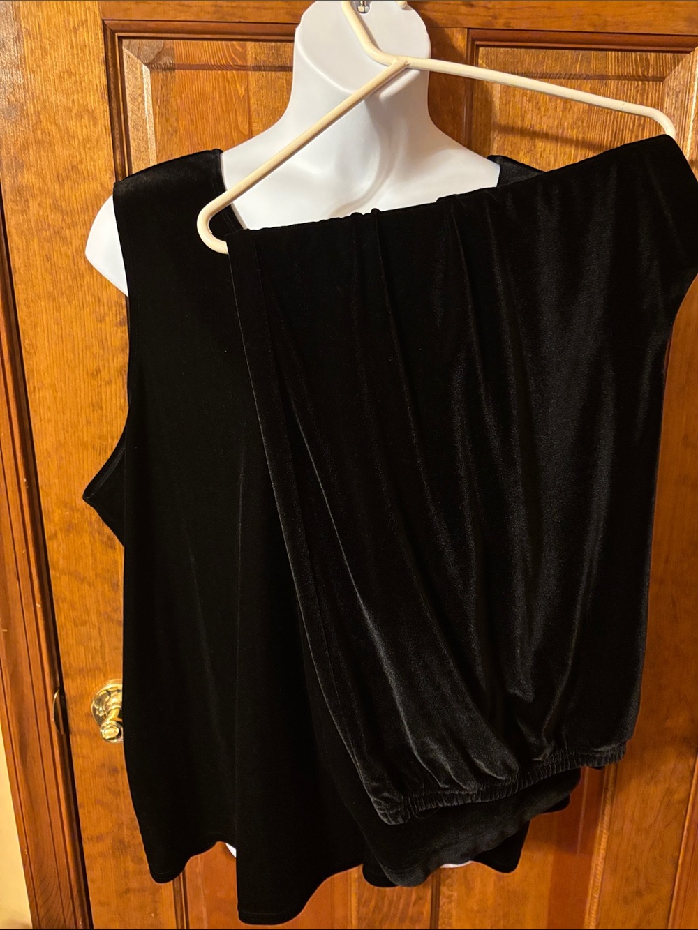 Classic Black Velour Wide Leg Pants and Tank Top set